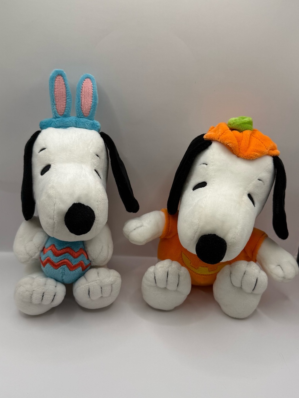 Hallmark Peanuts Snoopy Plush Lot - Easter Bunny & Halloween Pumpkin